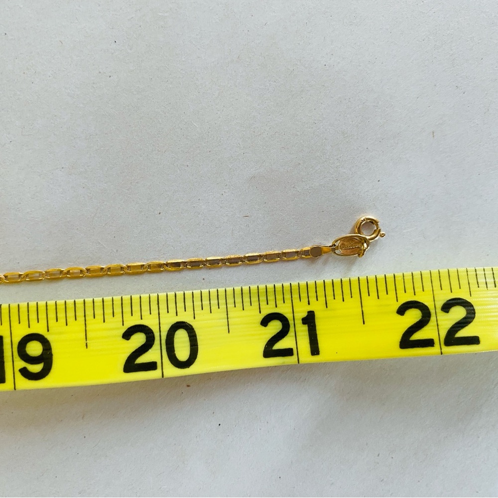 14KT Gold Bar Pendant Necklace With 21.5" 14 KT Gold Chain 6 Grams - Picture 7 of 11